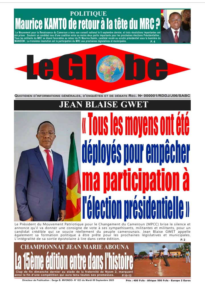 Jean Blaise GWET - Tous les moyens ont été déployer contre ma Candidature